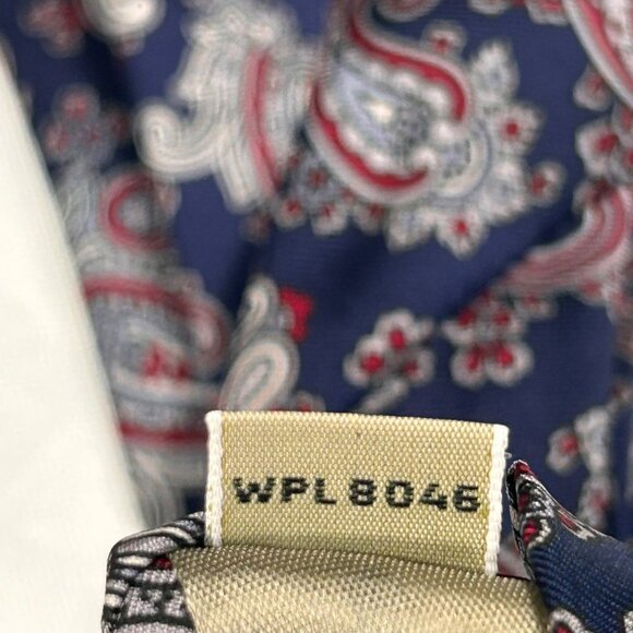Christopher Hayes Mens 100% Silk Paisley Tie Made In Italy Navy & Red - Picture 4 of 7